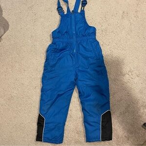 Blue and Black Winter Overalls with Reinforced Knees